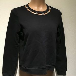 Rebecca Minkoff Pearl Collar Top Sweatshirt